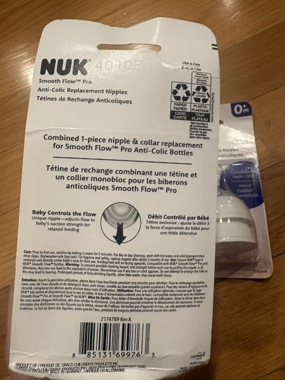 NUK Size 0+ months Anti-Colic Replacement Nipples with Collar